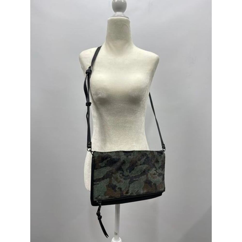 Moda Luxe Cowhide Camo and Faux‎ Black Leather Foldover Crossbody